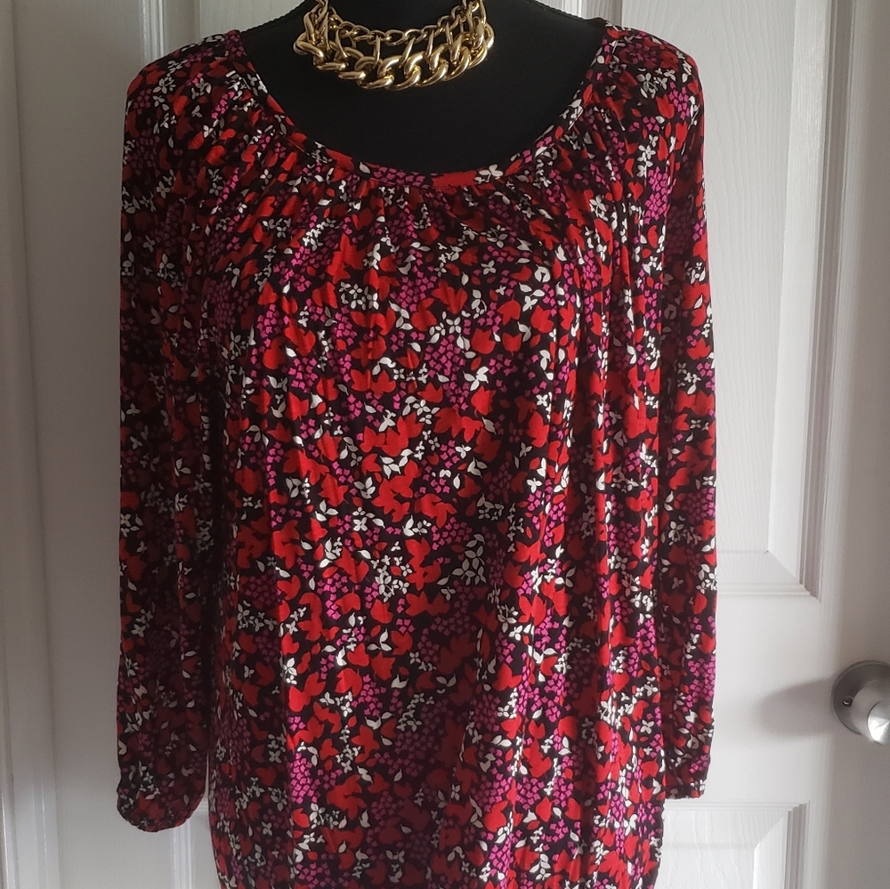 Michael Kors Floral Blouse Size Large